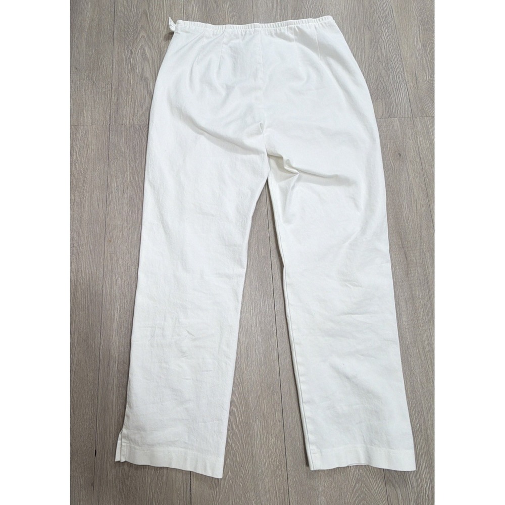 EILEEN FISHER Organic Cotton Ankle Pants In White Petite PP Modern Minimalist - Picture 3 of 11